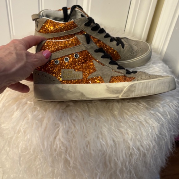 Golden Goose Orange Glitter Midstars - Picture 7 of 12